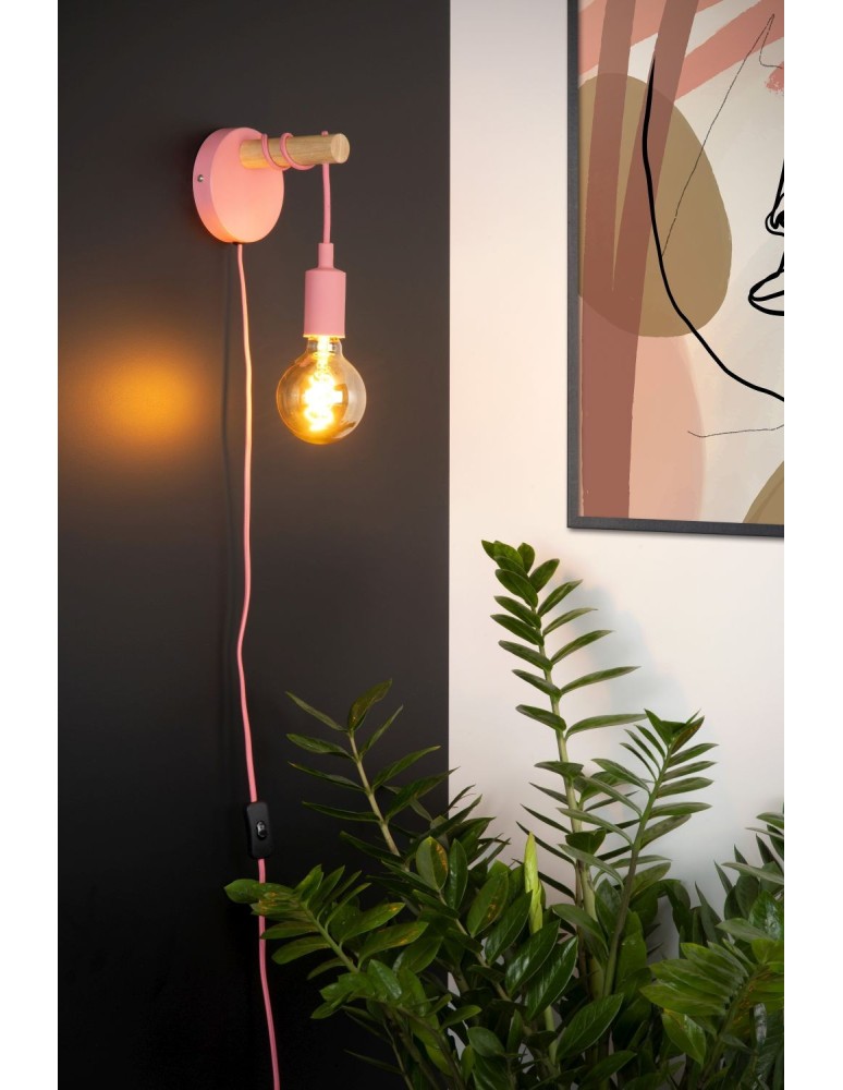 Wall lamps - Lucide PAULIEN Wall Mounted Pink 1xE27 Modern Style 08227/01/66 - product kolory-swiatla.pl 3