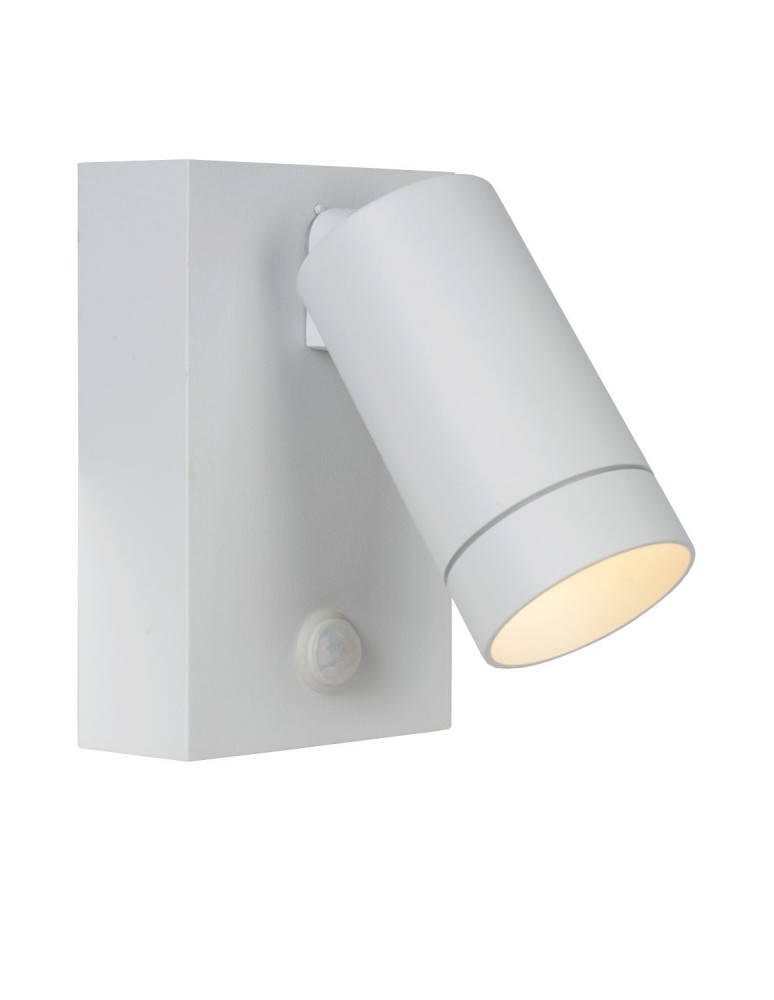 Outdoor lights with motion sensor - Lucide TAYLOR Wall-mounted Directional White 1xGU10 IP54 Motion and Dusk Sensor 09831/01/31 - product kolory-swiatla.pl 1