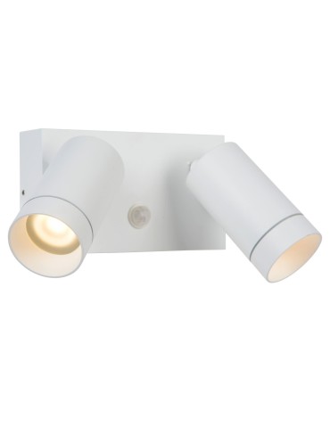 Lucide TAYLOR Wall-mounted Directional White 2xGU10 IP54 Motion and Dusk Sensor 09831/02/31
