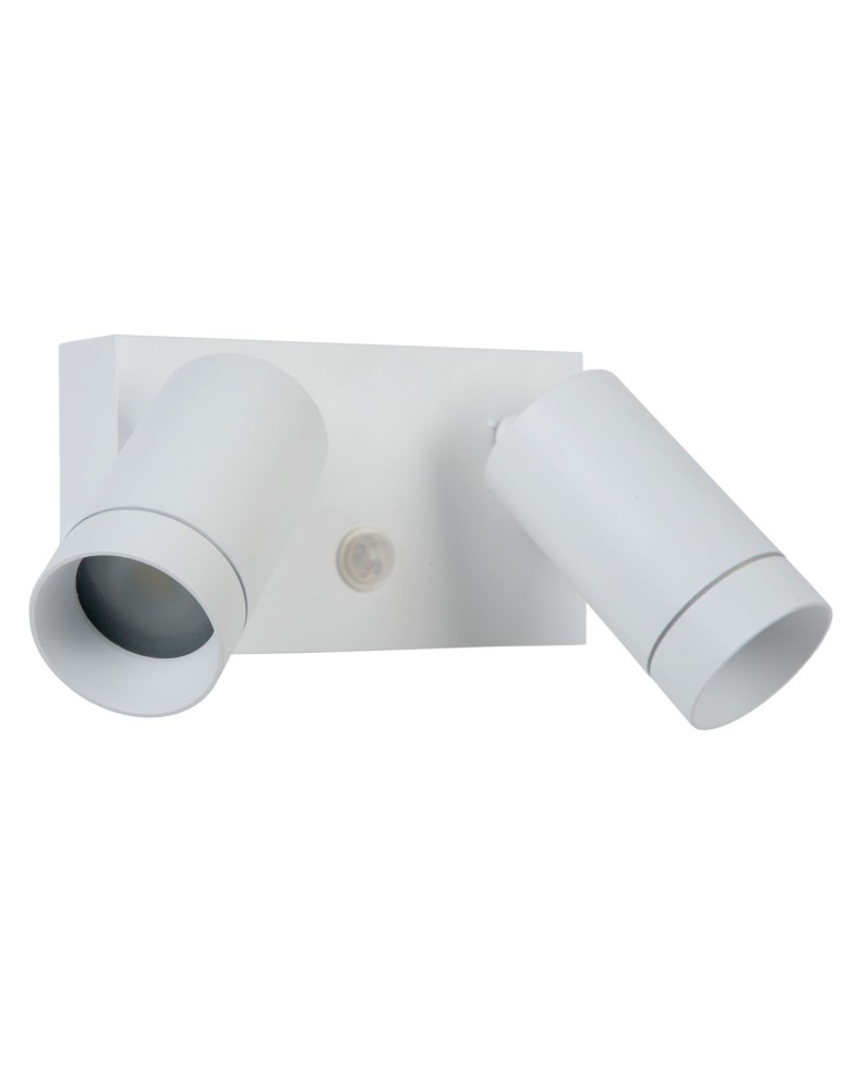 Outdoor lights with motion sensor - Lucide TAYLOR Wall-mounted Directional White 2xGU10 IP54 Motion and Dusk Sensor 09831/02/31 - product kolory-swiatla.pl 2