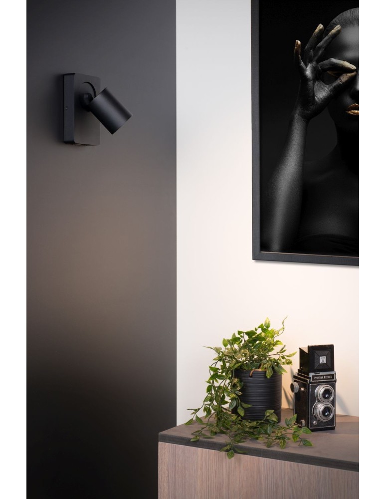 Adjustable wall lamps - Lucide NIGEL Wall Mounted Directional Black 1xGU10 Modern Style 09929/06/30 - product kolory-swiatla.pl 3
