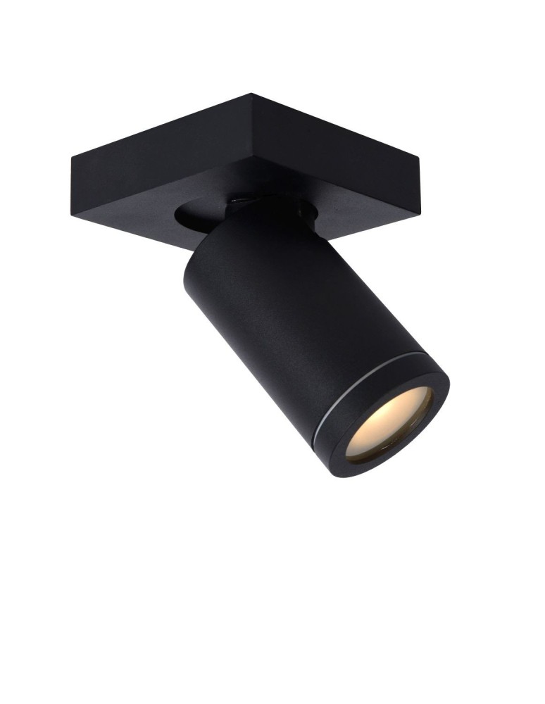 Bathroom ceiling lamps - Lucide TAYLOR Ceiling Spotlight Black 1xGU10 IP44 09930/05/30 - product kolory-swiatla.pl 1