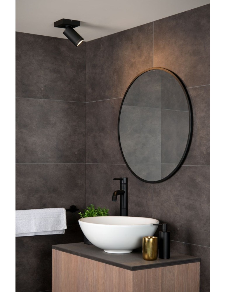 Bathroom ceiling lamps - Lucide TAYLOR Ceiling Spotlight Black 1xGU10 IP44 09930/05/30 - product kolory-swiatla.pl 3