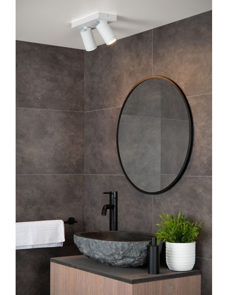 Bathroom ceiling lamps - Lucide TAYLOR Ceiling Spotlight White 2xGU10 IP44 09930/10/31 - product kolory-swiatla.pl 3