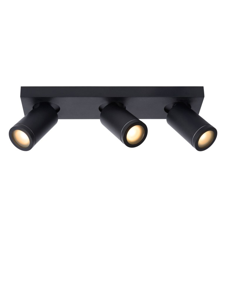 Bathroom ceiling lamps - Lucide TAYLOR Ceiling Spotlight Black 3xGU10 IP44 09930/15/30 - product kolory-swiatla.pl 1