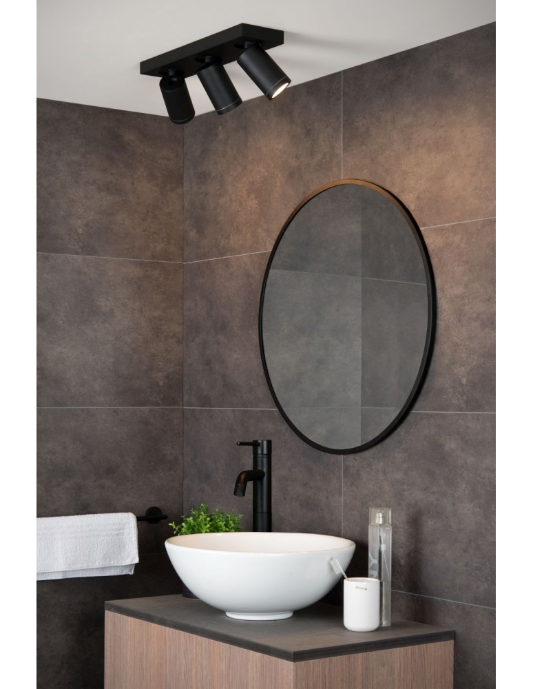 Bathroom ceiling lamps - Lucide TAYLOR Ceiling Spotlight Black 3xGU10 IP44 09930/15/30 - product kolory-swiatla.pl 3