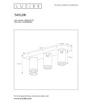Bathroom ceiling lamps - Lucide TAYLOR Ceiling Spotlight Black 3xGU10 IP44 09930/15/30 - product 8