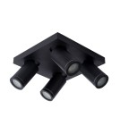 Bathroom ceiling lamps - Lucide TAYLOR Ceiling Spotlight Black 4xGU10 IP44 09930/20/30 - product 2