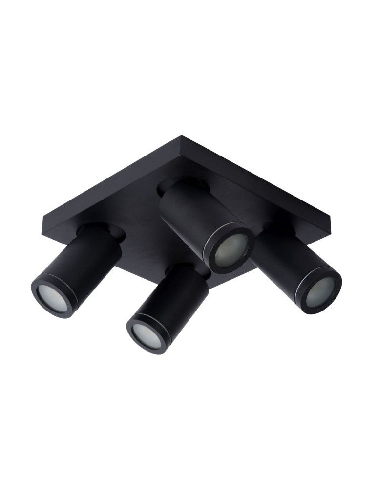 Bathroom ceiling lamps - Lucide TAYLOR Ceiling Spotlight Black 4xGU10 IP44 09930/20/30 - product kolory-swiatla.pl 2