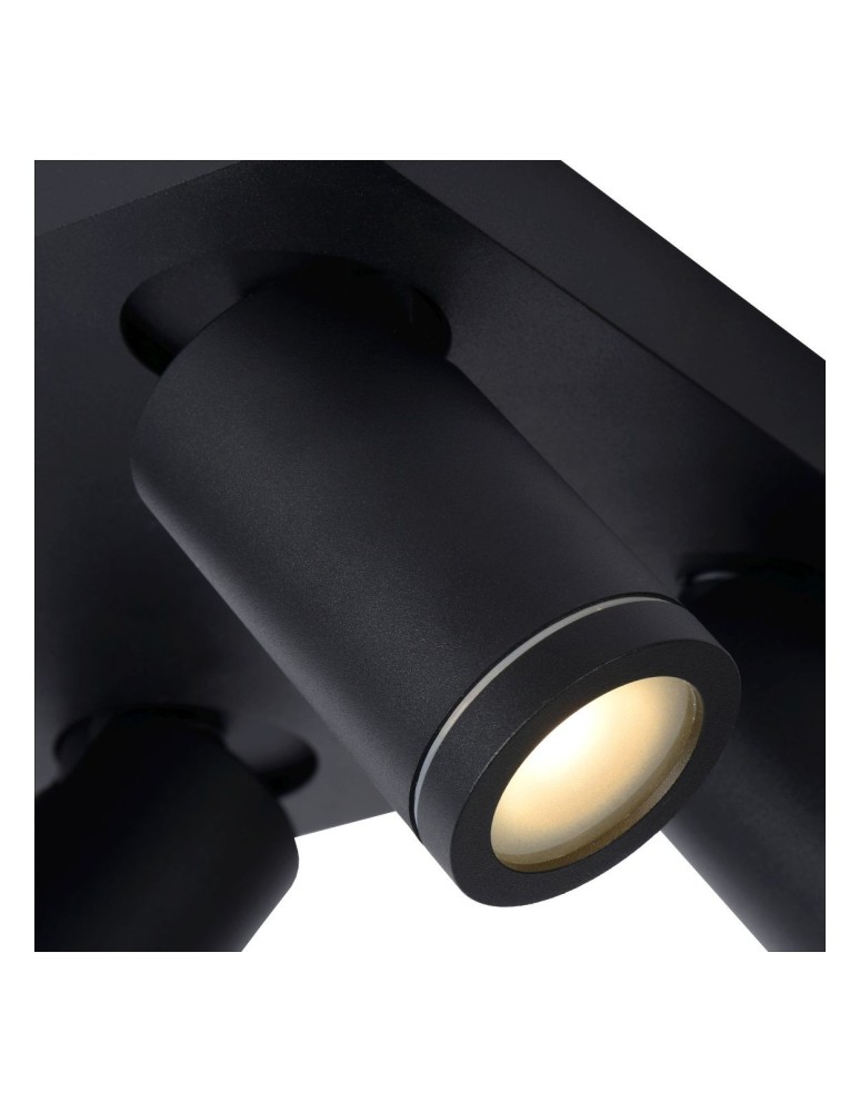 Bathroom ceiling lamps - Lucide TAYLOR Ceiling Spotlight Black 4xGU10 IP44 09930/20/30 - product kolory-swiatla.pl 4