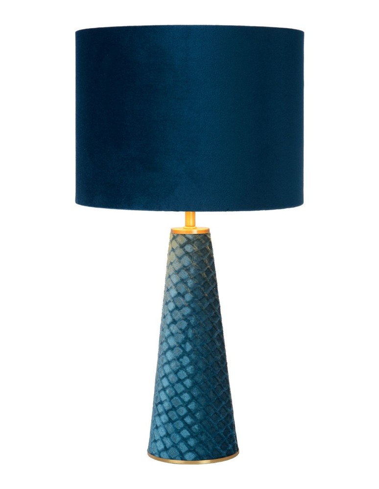 Designer table lamps - Lucide EXTRAVAGANZA VELVET Table Turquoise 1xE27 Retro Style 10501/81/37 - product kolory-swiatla.pl 1