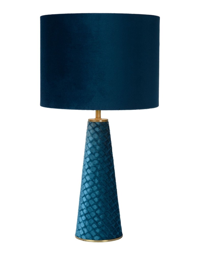 Designer table lamps - Lucide EXTRAVAGANZA VELVET Table Turquoise 1xE27 Retro Style 10501/81/37 - product kolory-swiatla.pl 2