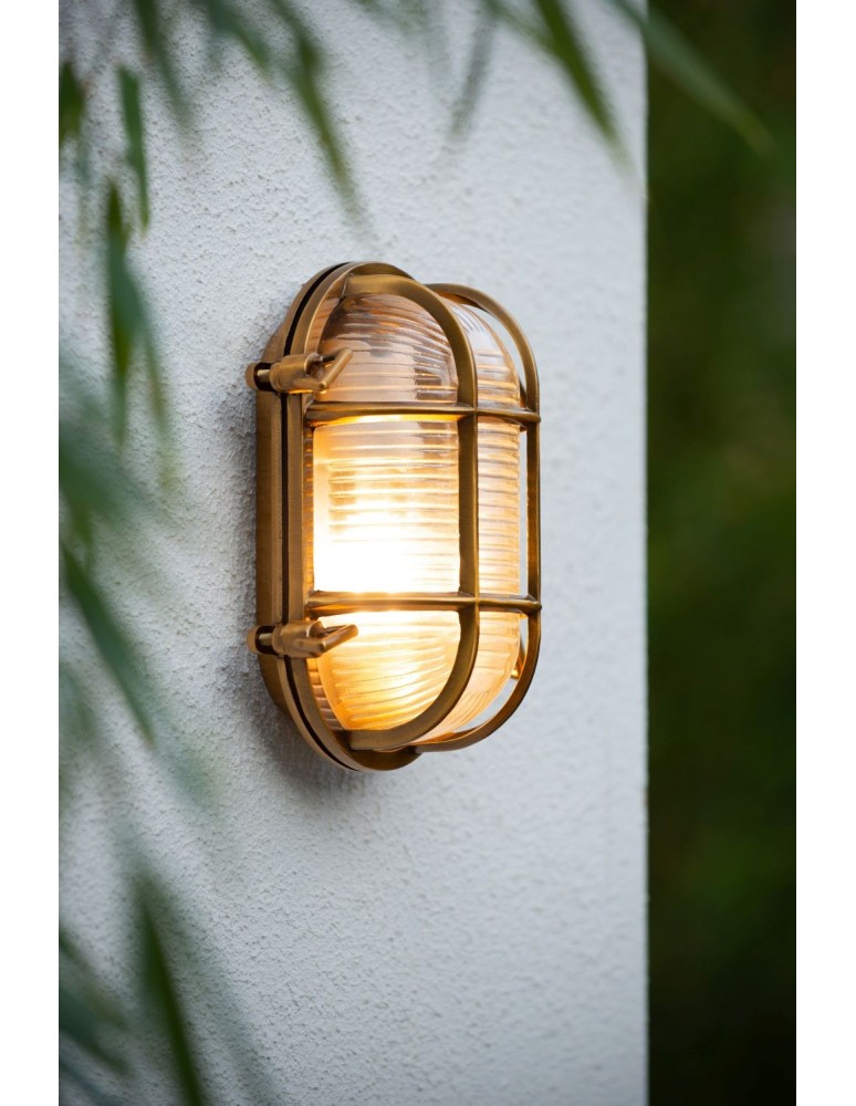 Outdoor wall lamps - Lucide DUDLEY Wall Mounted Gold Matte/Brass 1xE27 Retro Style IP65 11891/20/02 - product kolory-swiatla.pl 4