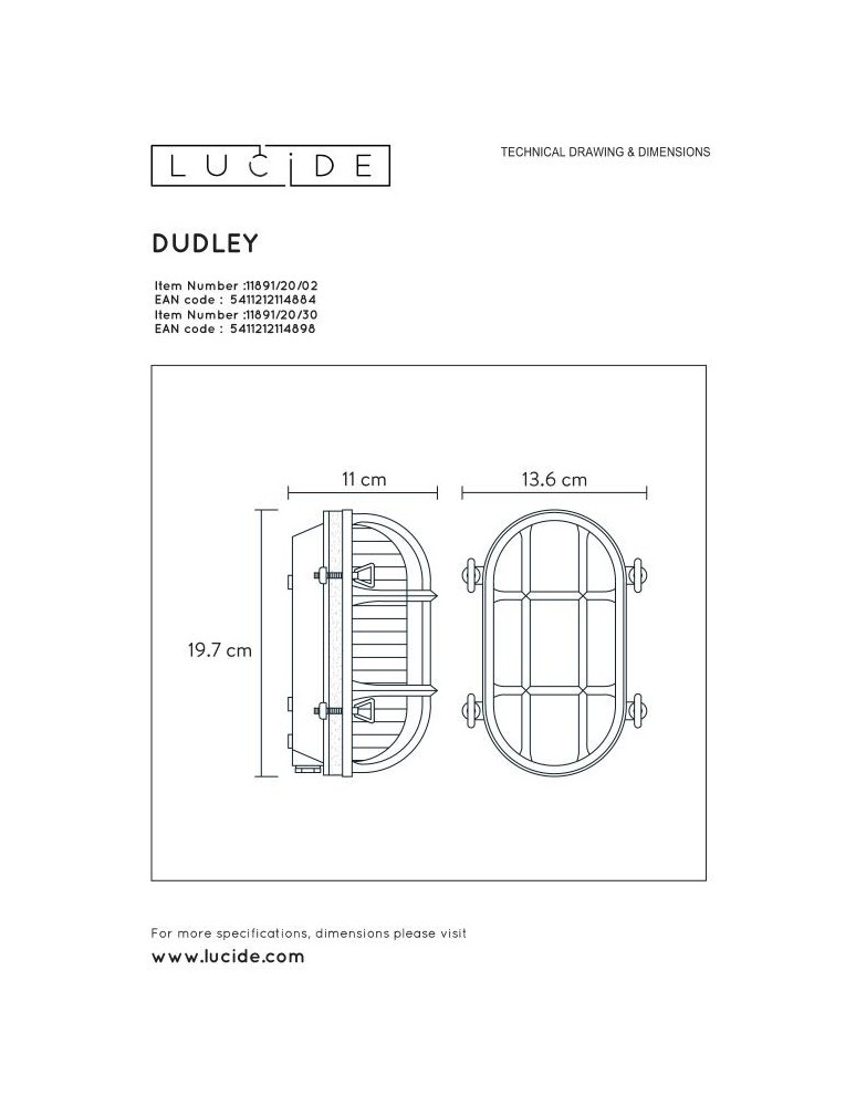 Outdoor wall lamps - Lucide DUDLEY Wall Mounted Gold Matte/Brass 1xE27 Retro Style IP65 11891/20/02 - product kolory-swiatla.pl 7