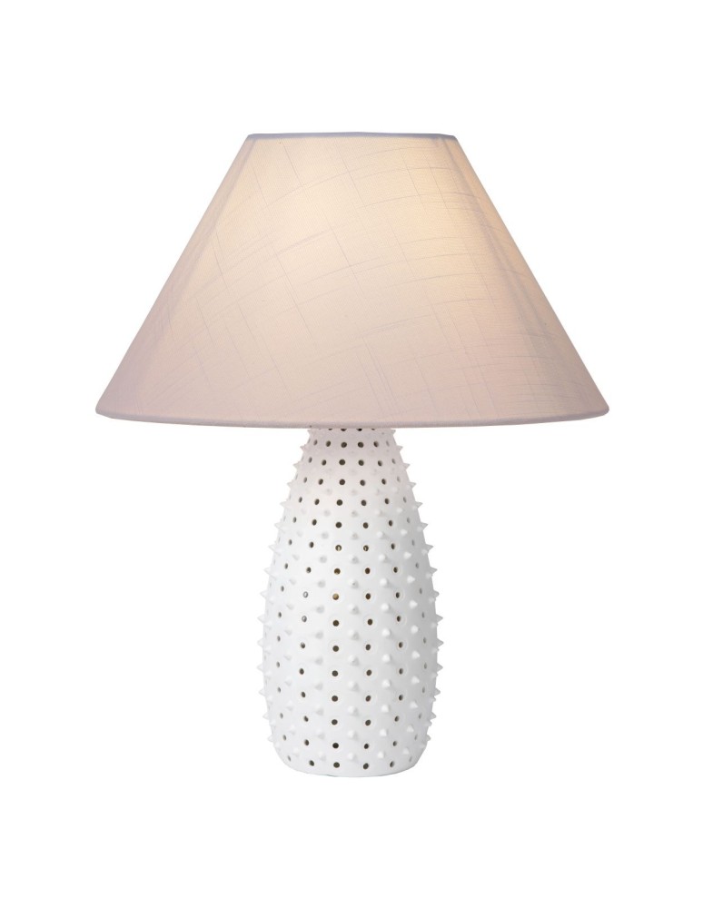 Lampy stołowe z abażurem - Lucide ARCADIA Stołowa Biały 2xE27 Styl Retro 13538/81/31 - produkt kolory-swiatla.pl 4