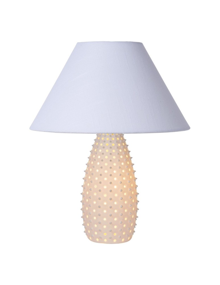 Lampy stołowe z abażurem - Lucide ARCADIA Stołowa Biały 2xE27 Styl Retro 13538/81/31 - produkt kolory-swiatla.pl 5