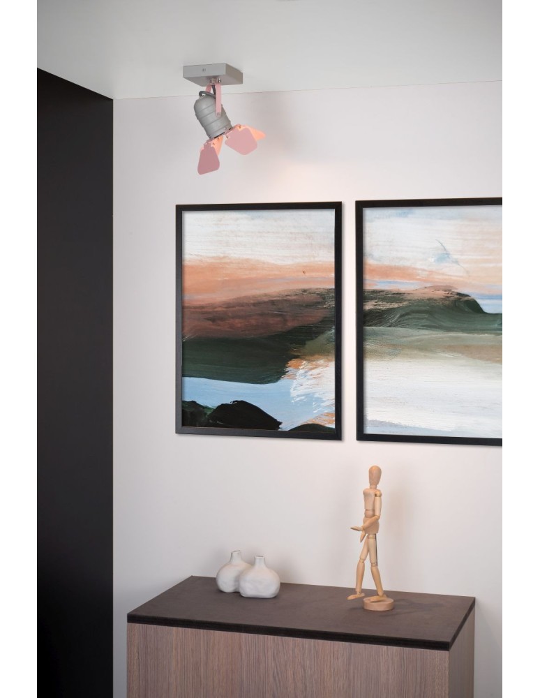 Reflektory sufitowe - Lucide PICTO Reflektor Sufitowy Różowy 1xGU10 Styl Nowoczesny 17997/01/66 - produkt kolory-swiatla.pl 3