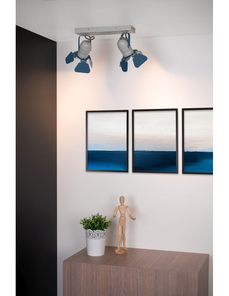 Spotlight ceiling lamps - Lucide PICTO Ceiling Spotlight Blue 2xGU10 Modern Style 17997/02/35 - product kolory-swiatla.pl 3