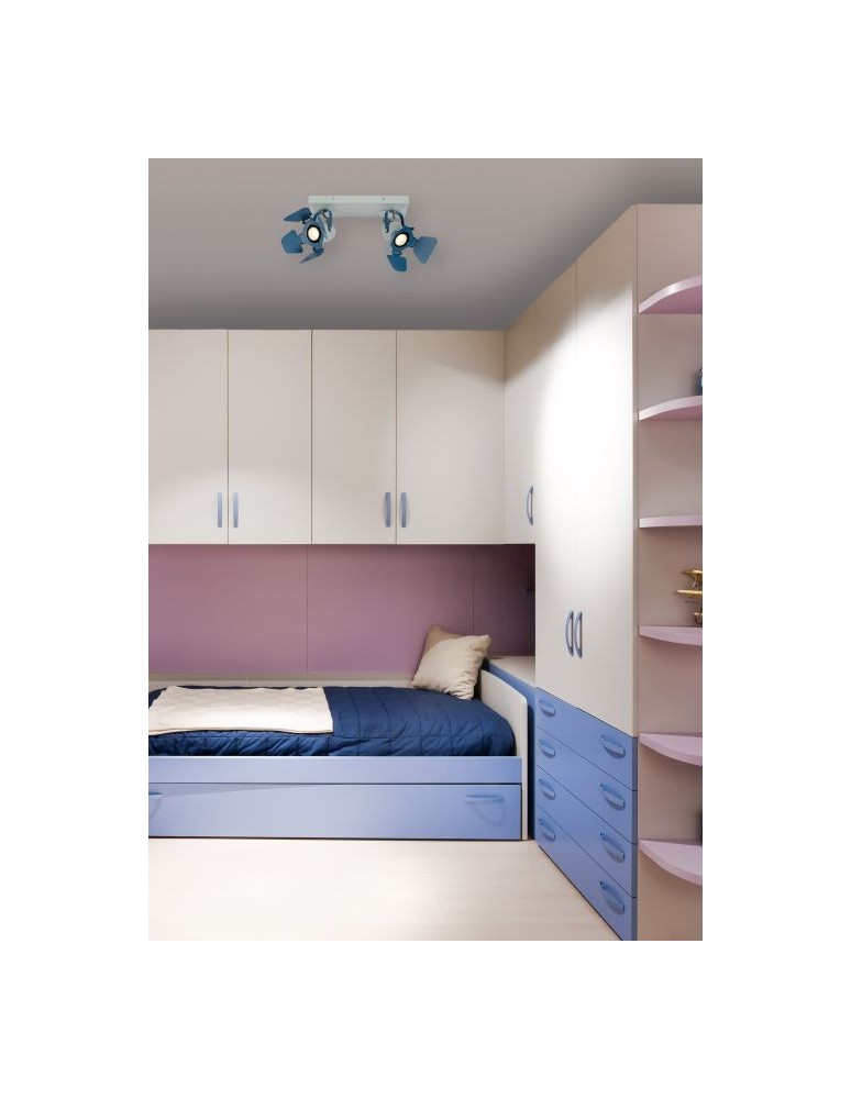 Spotlight ceiling lamps - Lucide PICTO Ceiling Spotlight Blue 2xGU10 Modern Style 17997/02/35 - product kolory-swiatla.pl 4