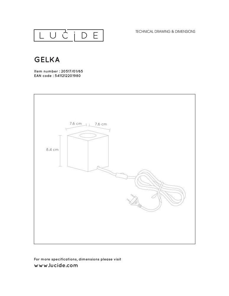 Lampy stołowe nowoczesne - Lucide GELKA Stołowa Dymiony Szary 1xE27 Styl Nowoczesny 20517/01/65 - produkt kolory-swiatla.pl 3