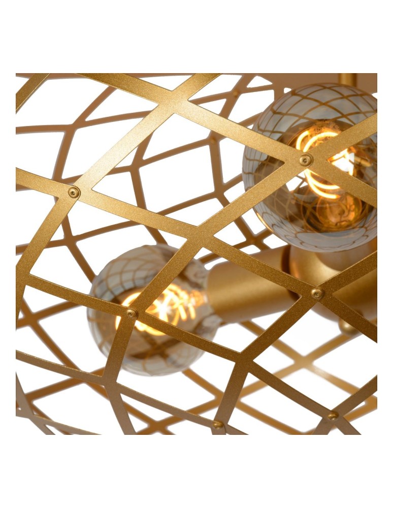 Lampy sufitowe - Lucide WOLFRAM Sufitowa Natynkowa Złoty Matowy/Mosiądz 3xE27 Styl Nowoczesny 21117/65/02 - produkt kolory-swiatla.pl 4