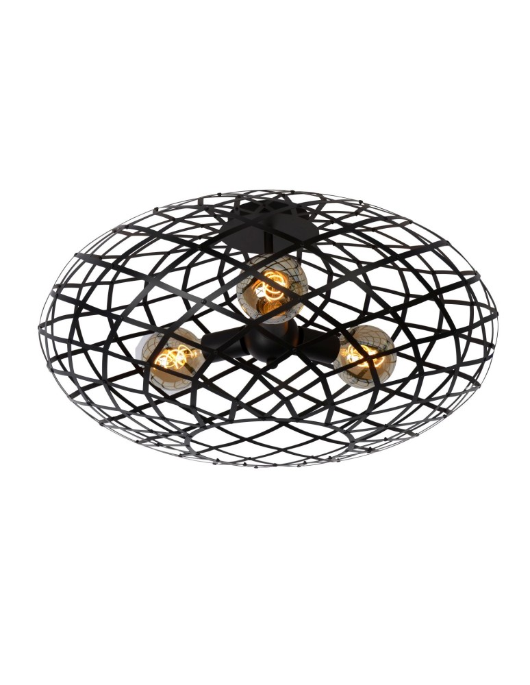 Lampy sufitowe - Lucide WOLFRAM Sufitowa Natynkowa Czarny 3xE27 Styl Nowoczesny 21117/65/30 - produkt kolory-swiatla.pl 1
