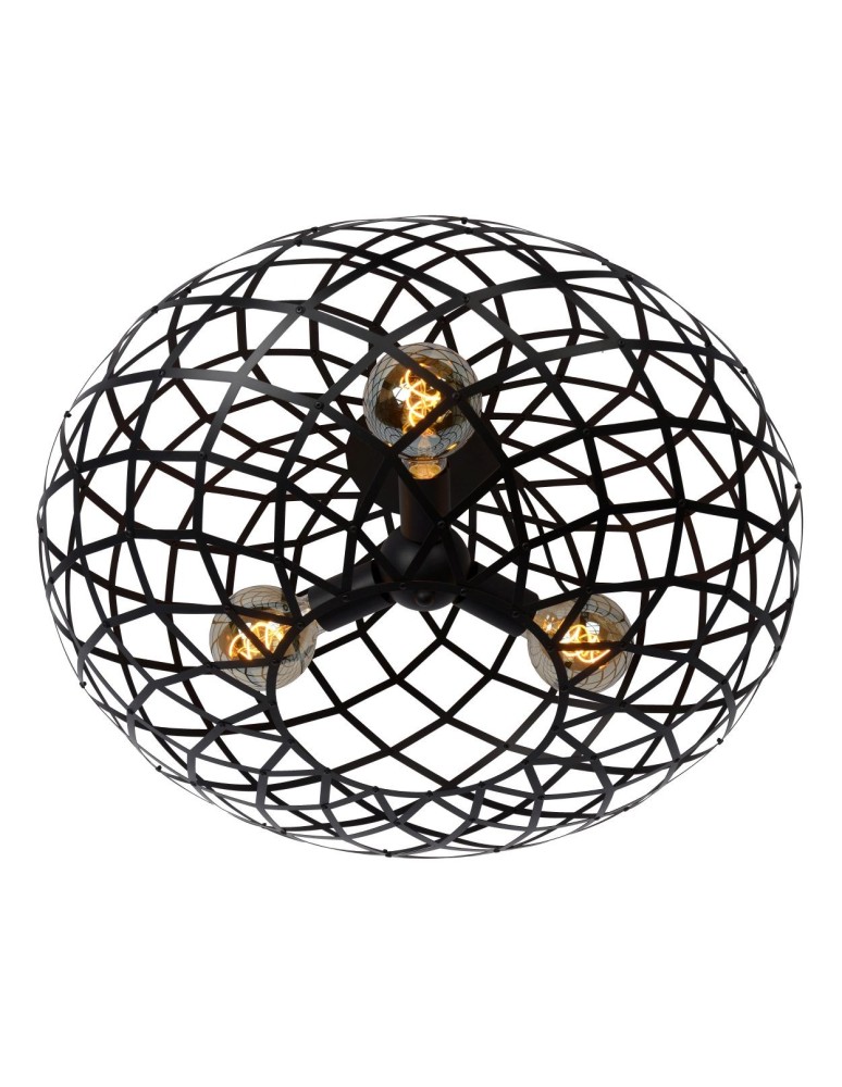 Lampy sufitowe - Lucide WOLFRAM Sufitowa Natynkowa Czarny 3xE27 Styl Nowoczesny 21117/65/30 - produkt kolory-swiatla.pl 3