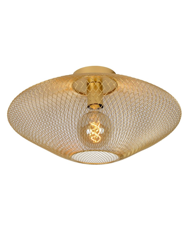 Ceiling lamps - Lucide MESH Surface Mounted Ceiling Gold Matte/Brass 1xE27 Modern Style 21123/45/02 - product kolory-swiatla.pl 1