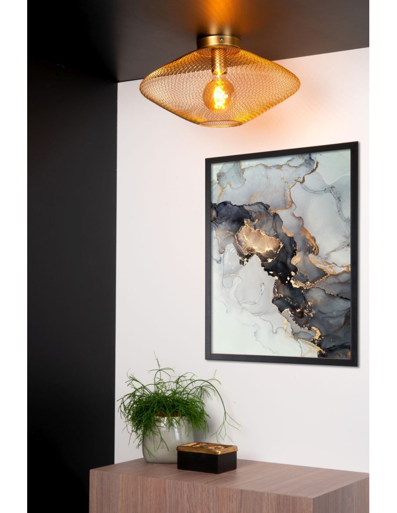 Ceiling lamps - Lucide MESH Surface Mounted Ceiling Gold Matte/Brass 1xE27 Modern Style 21123/45/02 - product kolory-swiatla.pl 3