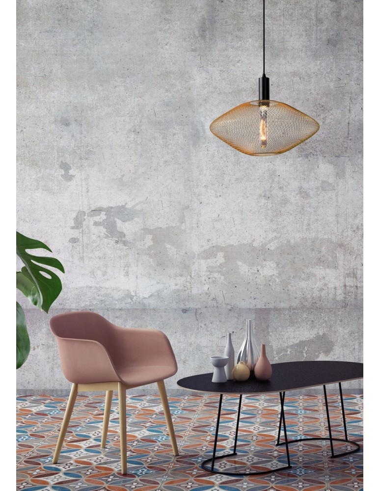 Lucide MESH Wisząca Złoty Matowy/Mosiądz 1xE27 Styl Nowoczesny 21423/45/02