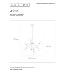 Lampy wiszące - Lucide LESTER Wisząca Czarny 6xE27 Styl Nowoczesny 21424/06/30 - produkt 10