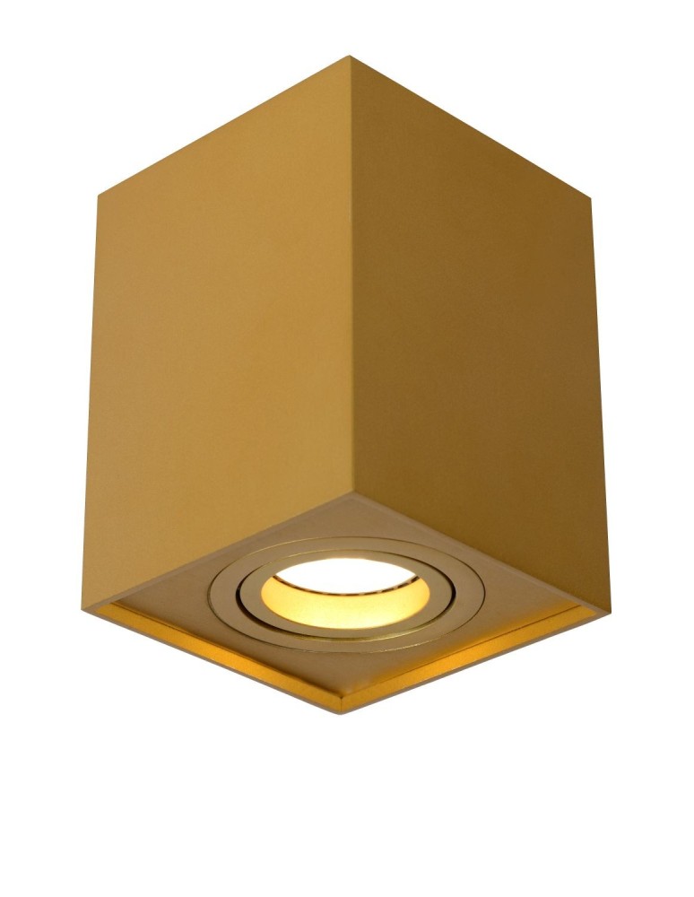 Ceiling luminaires for replaceable light source - Lucide TUBE Ceiling Spotlight Gold Matte/Brass 1xGU10 Modern Style 22953/01/02 - product kolory-swiatla.pl 1