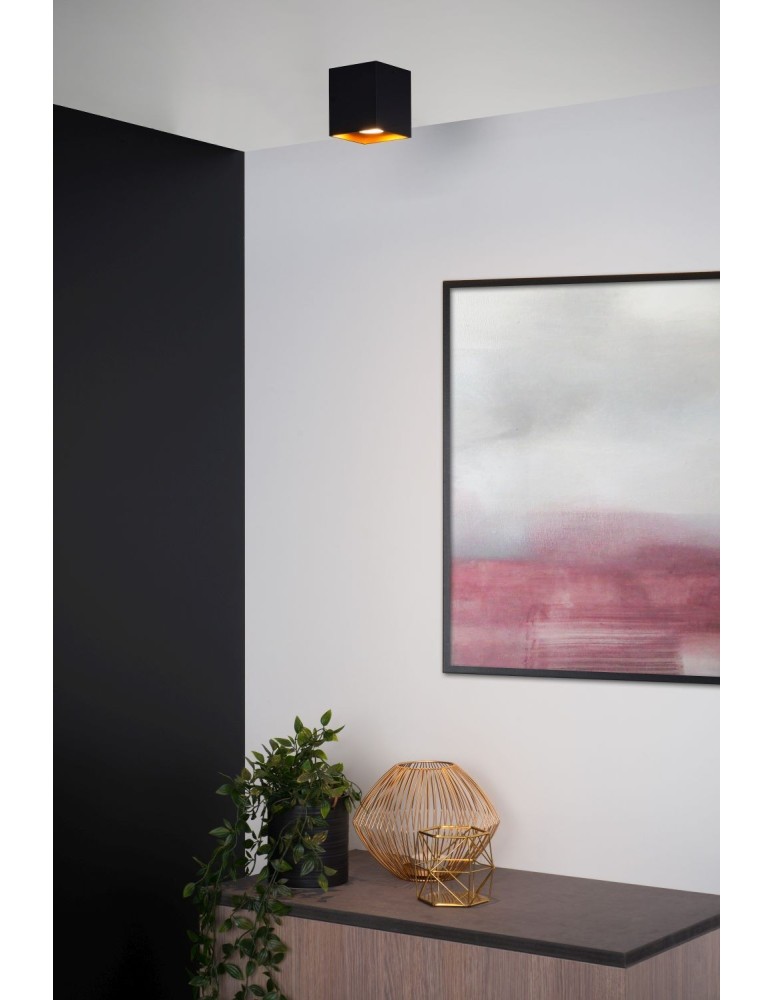 Oprawy sufitowe na wymienne źródło światła - Lucide BIDO Reflektor Sufitowy Czarny 1xGU10 Styl Nowoczesny 22966/01/30 - produkt kolory-swiatla.pl 3