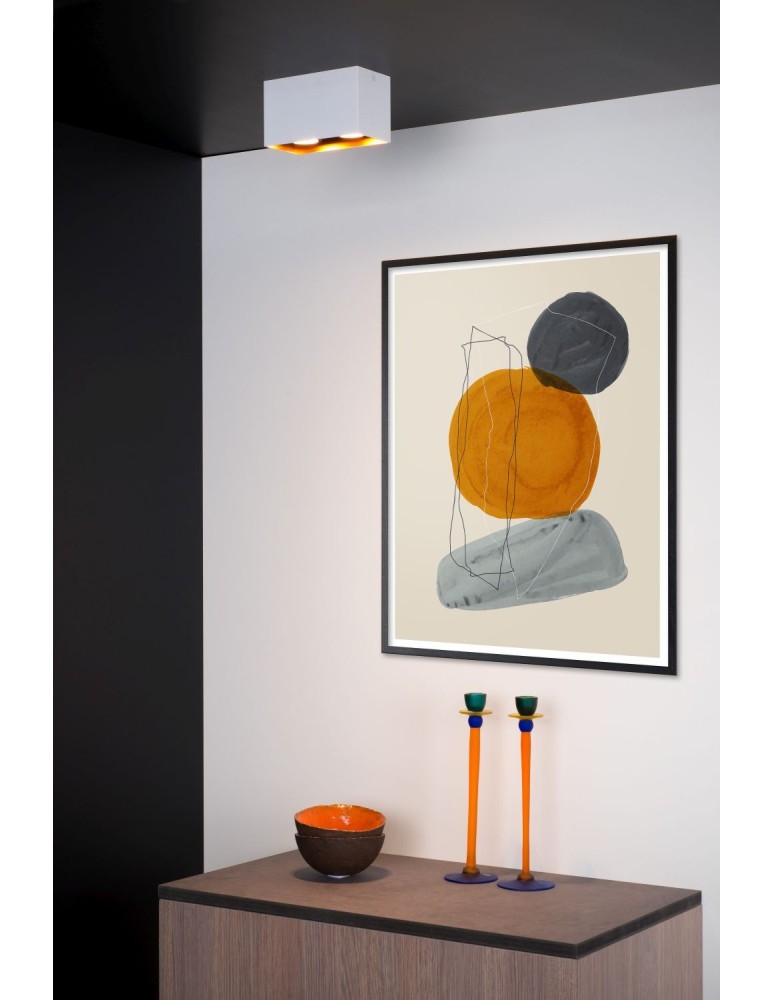 Oprawy sufitowe na wymienne źródło światła - Lucide BIDO Reflektor Sufitowy Biały 2xGU10 Styl Nowoczesny 22966/02/31 - produkt kolory-swiatla.pl 3