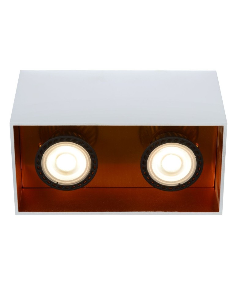 Oprawy sufitowe na wymienne źródło światła - Lucide BIDO Reflektor Sufitowy Biały 2xGU10 Styl Nowoczesny 22966/02/31 - produkt kolory-swiatla.pl 5