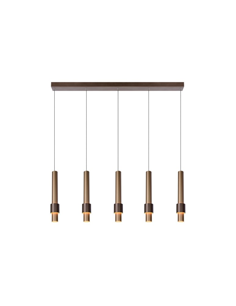 Lampy wiszące na listwie - Lucide MARGARY Wisząca Kawowy 5xLED Styl Nowoczesny 24400/30/96 - produkt kolory-swiatla.pl 1
