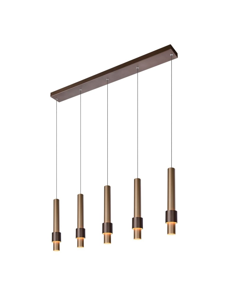 Lampy wiszące na listwie - Lucide MARGARY Wisząca Kawowy 5xLED Styl Nowoczesny 24400/30/96 - produkt kolory-swiatla.pl 6