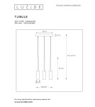 Lampy wiszące LED - Lucide TUBULE Wisząca Czarny 3xLED Styl Nowoczesny 24401/21/30 - produkt 7