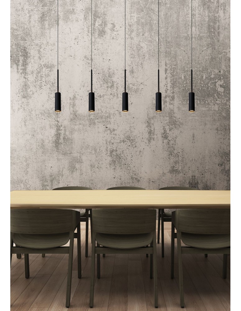 Lucide TUBULE Wisząca Czarny 5xLED Styl Nowoczesny 24401/35/30