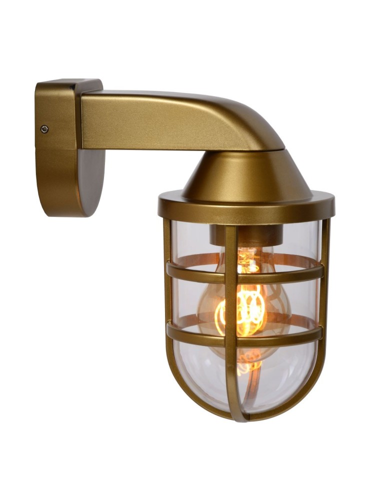 Outdoor wall lamps - Lucide LEWIS Wall Mounted Gold Matte/Brass 1xE27 Modern Style IP44 29899/01/02 - product kolory-swiatla.pl 3