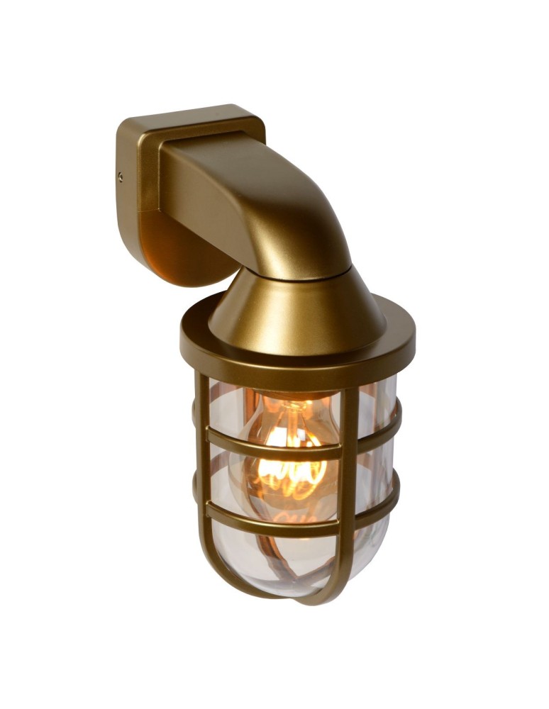 Outdoor wall lamps - Lucide LEWIS Wall Mounted Gold Matte/Brass 1xE27 Modern Style IP44 29899/01/02 - product kolory-swiatla.pl 5