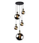 Pendant lamps - Lucide JULIUS Pendant Smoky Grey 5xE27 Antique Style 34438/05/65 - product 1