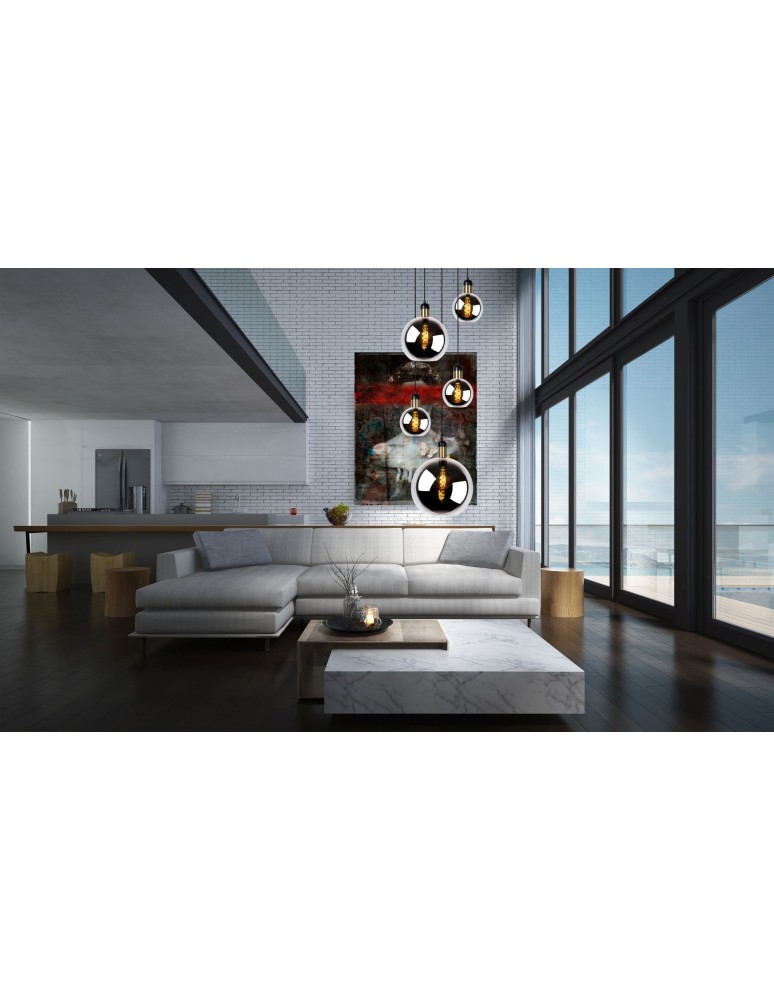 Pendant lamps - Lucide JULIUS Pendant Smoky Grey 5xE27 Antique Style 34438/05/65 - product kolory-swiatla.pl 4