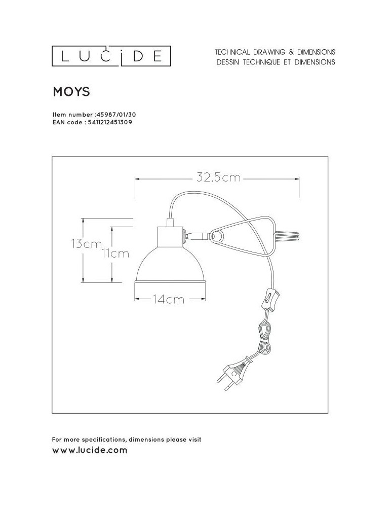 Table lamps - Lucide MOYS Desk with Handle Black 1xE27 Retro Style 45987/01/30 - product kolory-swiatla.pl 8
