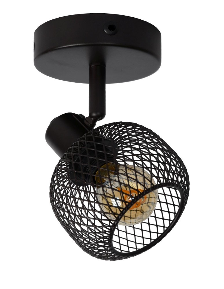 Ceiling spotlights - Lucide MAREN Wall Mounted Directional Black 1xE14 Retro Style 77978/01/30 - product kolory-swiatla.pl 2