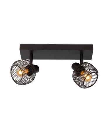 Lucide MAREN Ceiling Spotlight Black 2xE14 Retro Style 77978/02/30