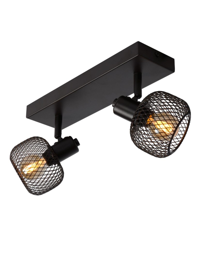 Spotlight ceiling lamps - Lucide MAREN Ceiling Spotlight Black 2xE14 Retro Style 77978/02/30 - product kolory-swiatla.pl 6