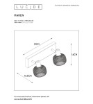 Spotlight ceiling lamps - Lucide MAREN Ceiling Spotlight Black 2xE14 Retro Style 77978/02/30 - product 7