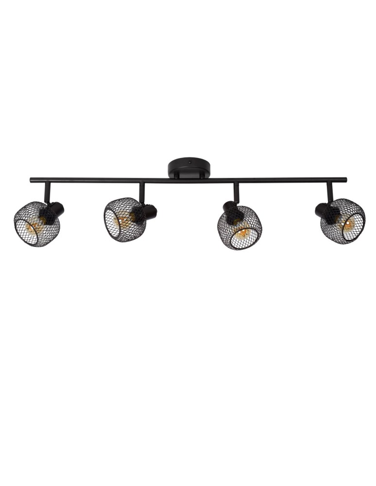 Spotlight ceiling lamps - Lucide MAREN Ceiling Spotlight Black 4xE14 Retro Style 77978/04/30 - product kolory-swiatla.pl 2