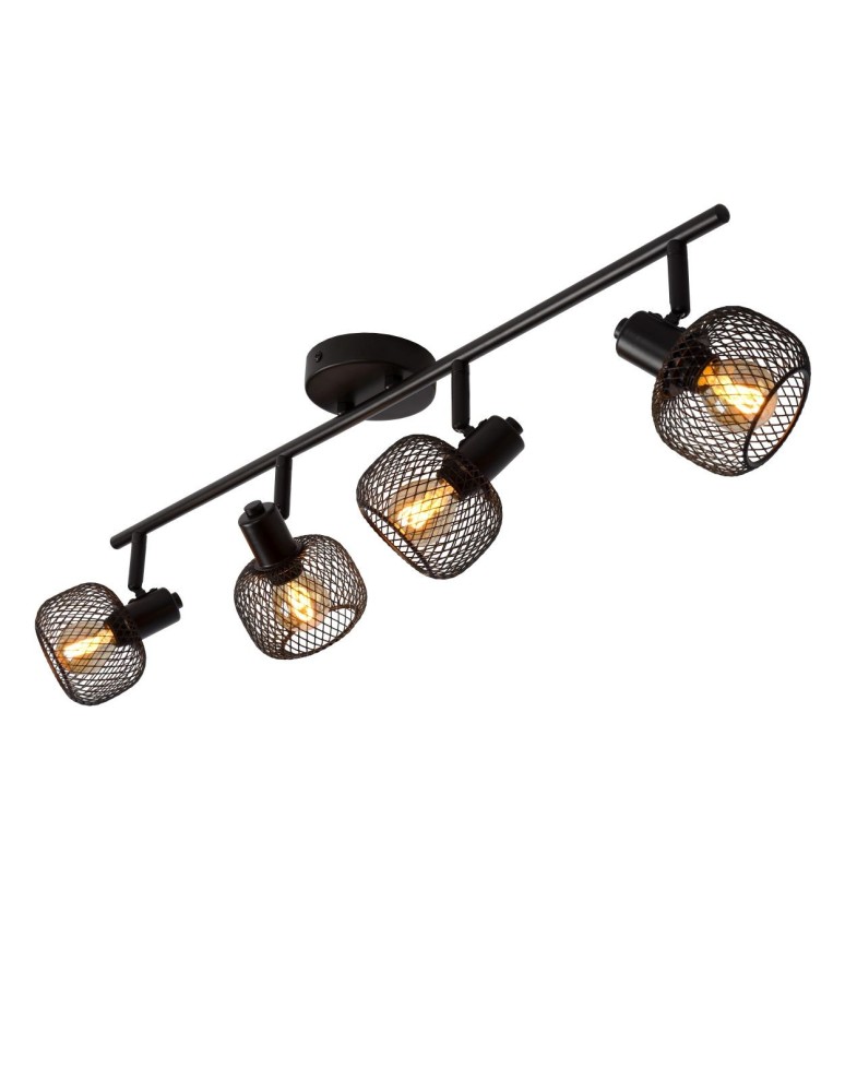 Spotlight ceiling lamps - Lucide MAREN Ceiling Spotlight Black 4xE14 Retro Style 77978/04/30 - product kolory-swiatla.pl 6